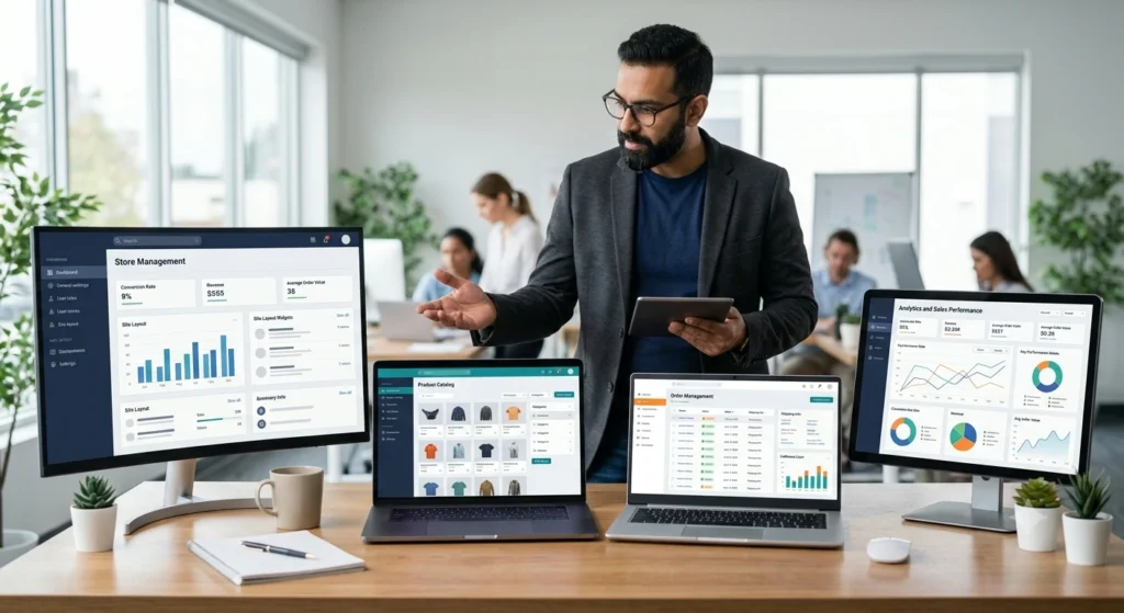 Ecommerce platform dashboards compared for a small business