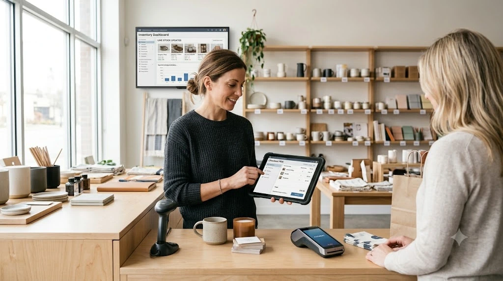 POS system with inventory management for a small retail store