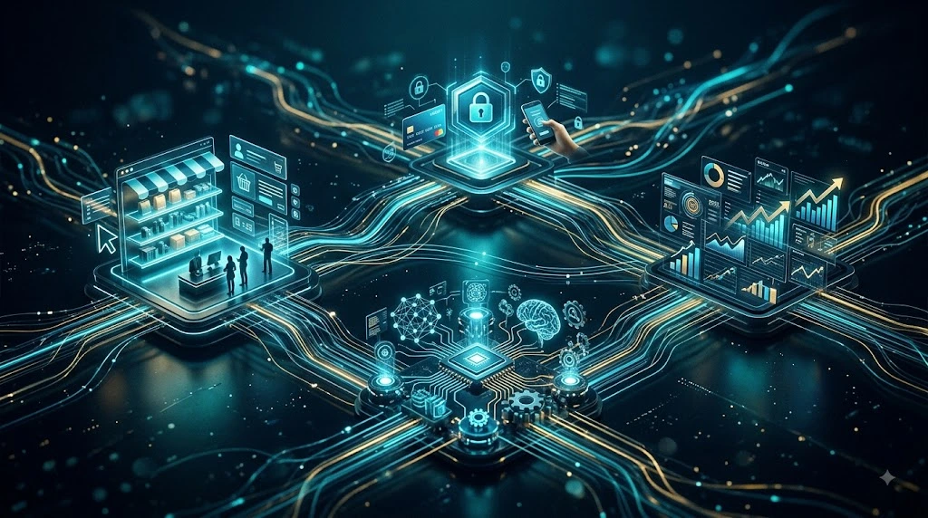 Ecommerce technology insights showing AI, payments, storefronts, and analytics