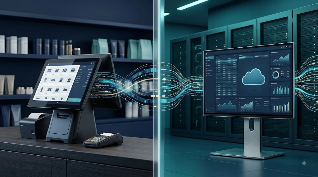 Real-time inventory synchronization between edge POS and cloud ERP systems