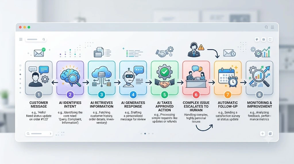 Ecommerce AI customer support automation workflow
