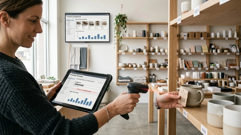 Barcode scanning and stock tracking for retail inventory management