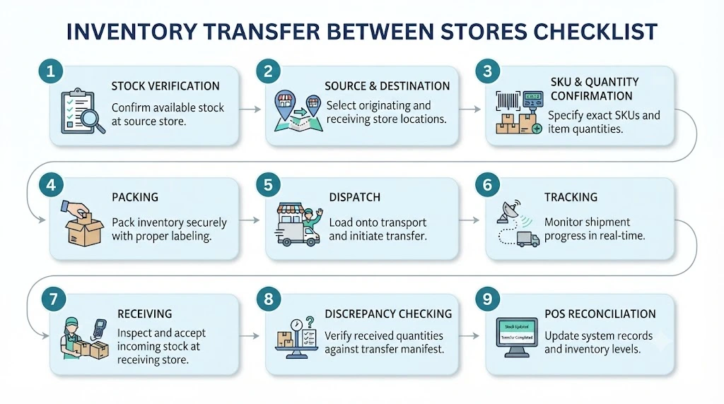 Inventory transfer between stores checklist