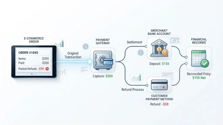 Partial refund reconciliation with payment records