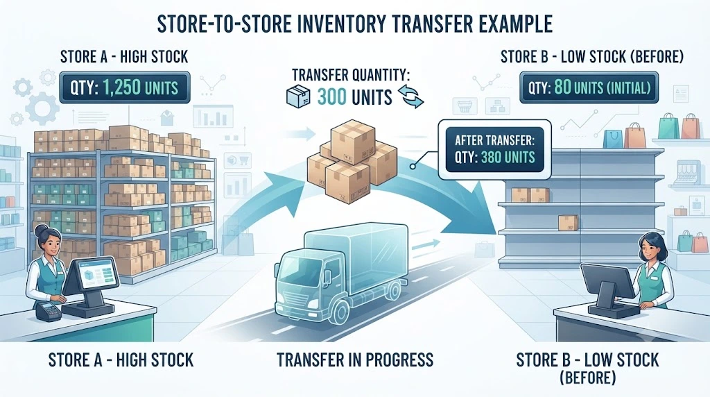 Store-to-store inventory transfer example